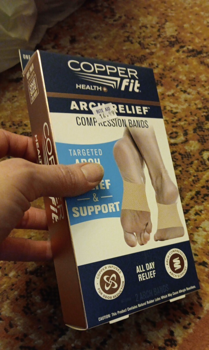 Copper Fit Copper Infused Arch Relief COMPRESSION BANDS One Size Unisex BNIB