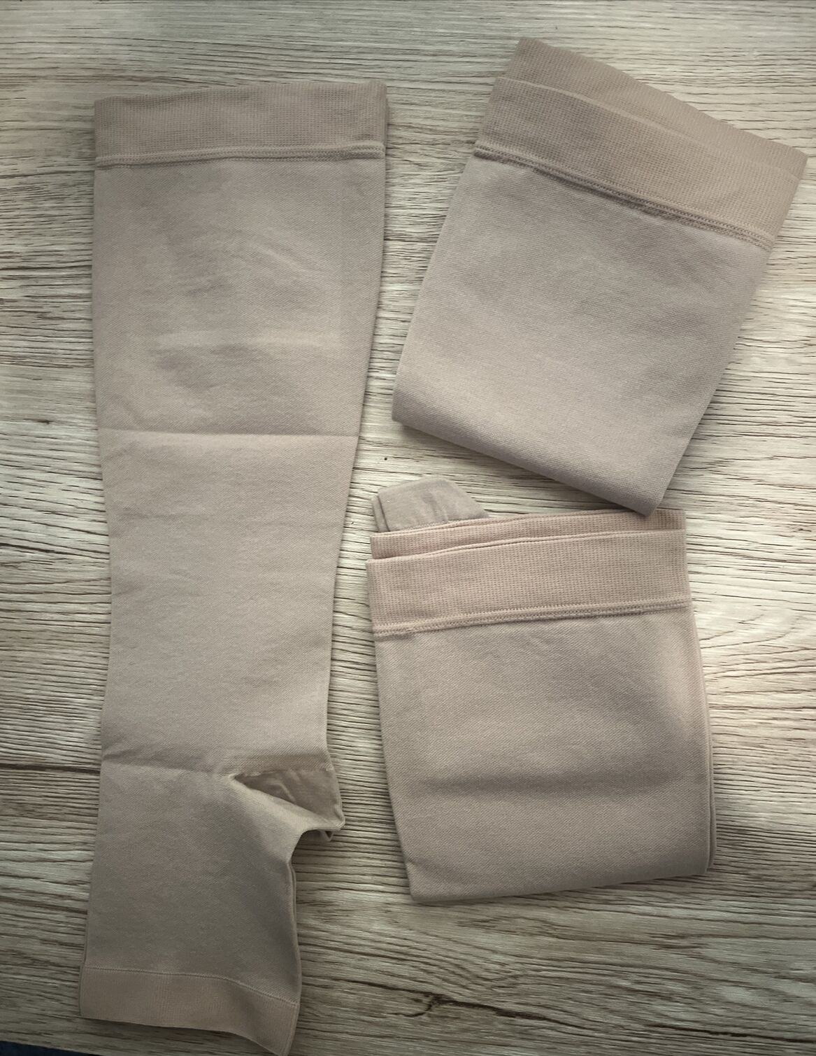 3 Pairs Compression Knee High Socks Unisex 20-30mmHg Open Toe Beige Sz XL NEW