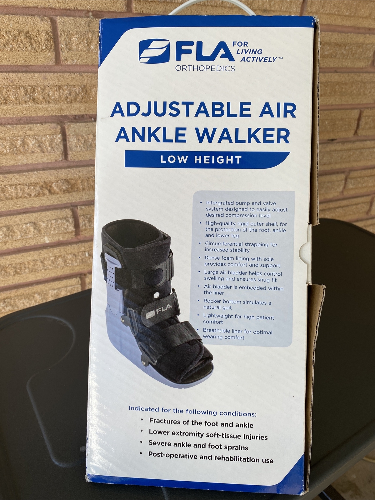FLA Adjustable Air Ankle Walker Boot Low Large Men’s 10.5-12.5 – Women 11.5-13.5