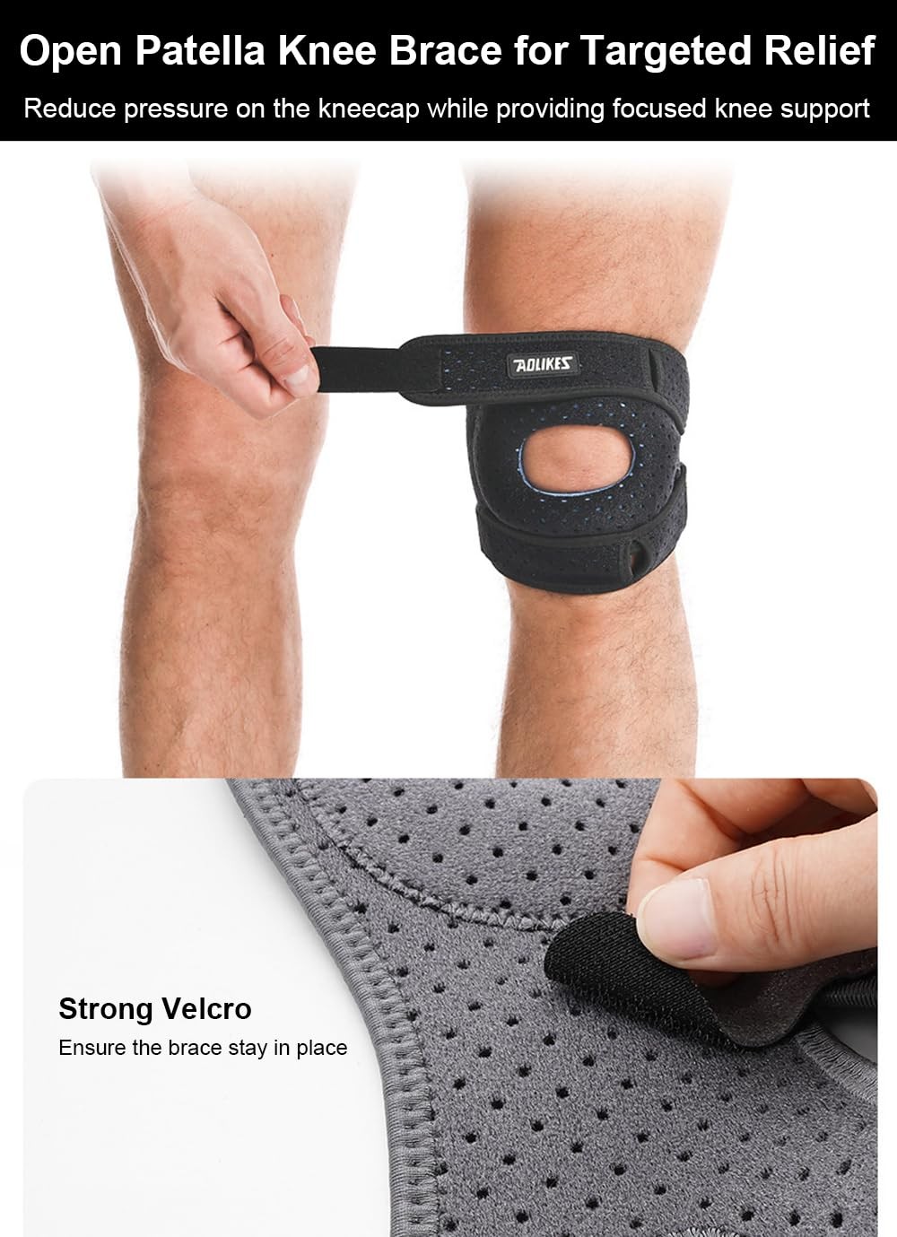 SUJAYU Knee Brace for Women Men Braces One Size, Dark Grey