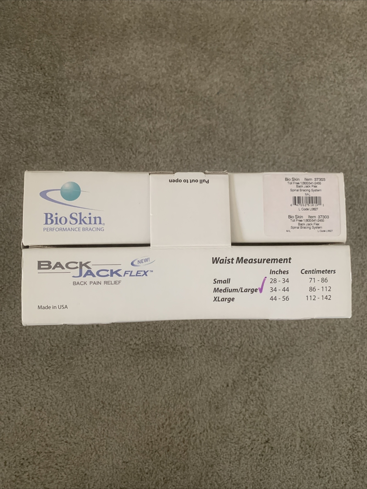 BioSkin Back Jack Spinal Bracing System 37303 Medium/Large 34-44″ Waist
