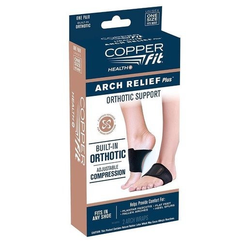 Copper Fit Arch Relief Plus Orthotic Support Black Unisex