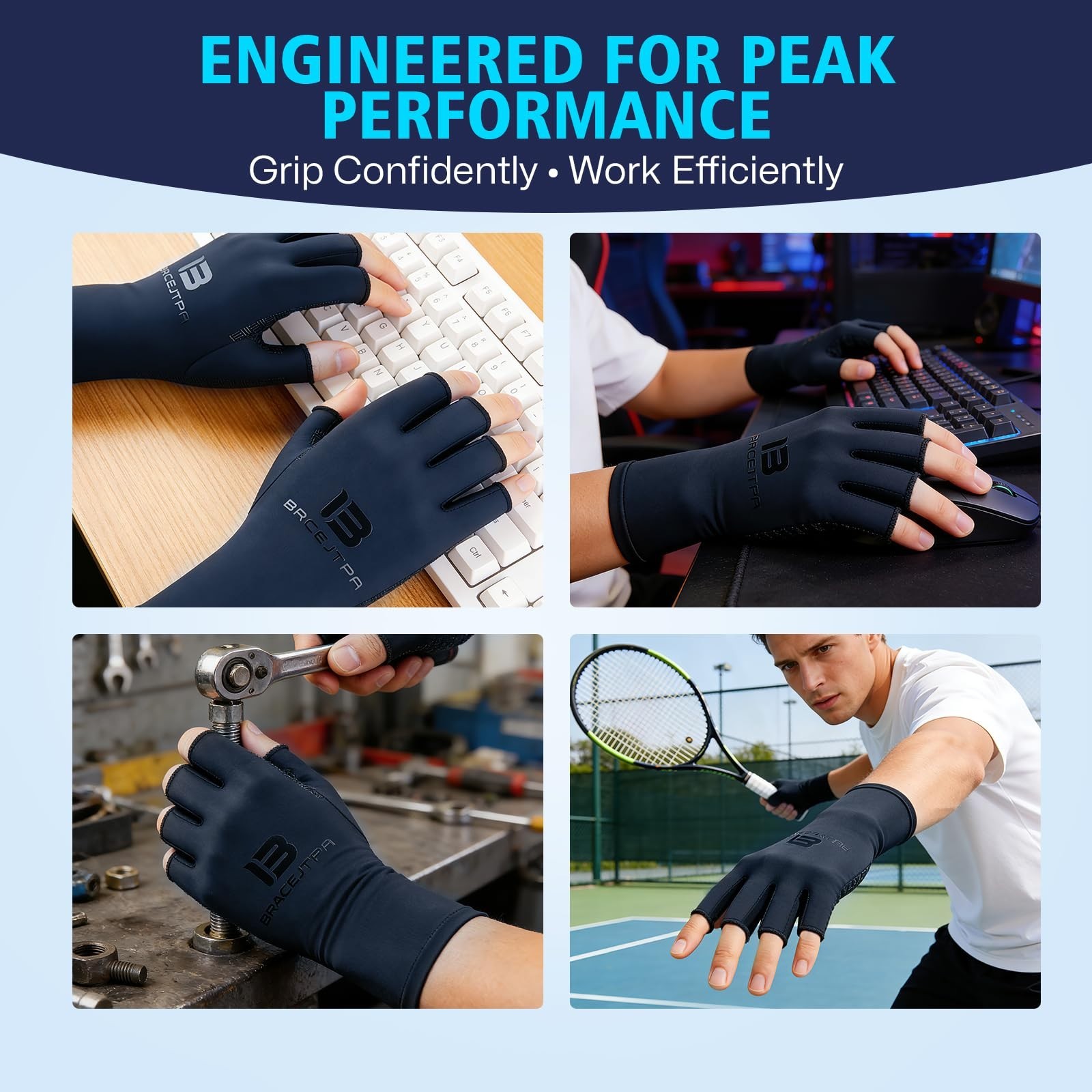 Extra Firm Compression Arthritis Gloves for Pain Relief – Fingerless Support for