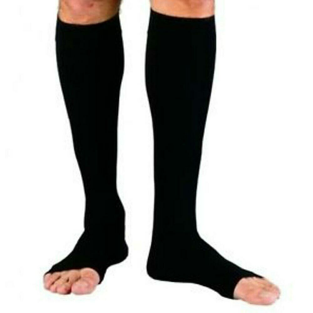 3 Pairs Slimming Sox Compression Socks Below the Knee Fashion Open Toe Hosiery