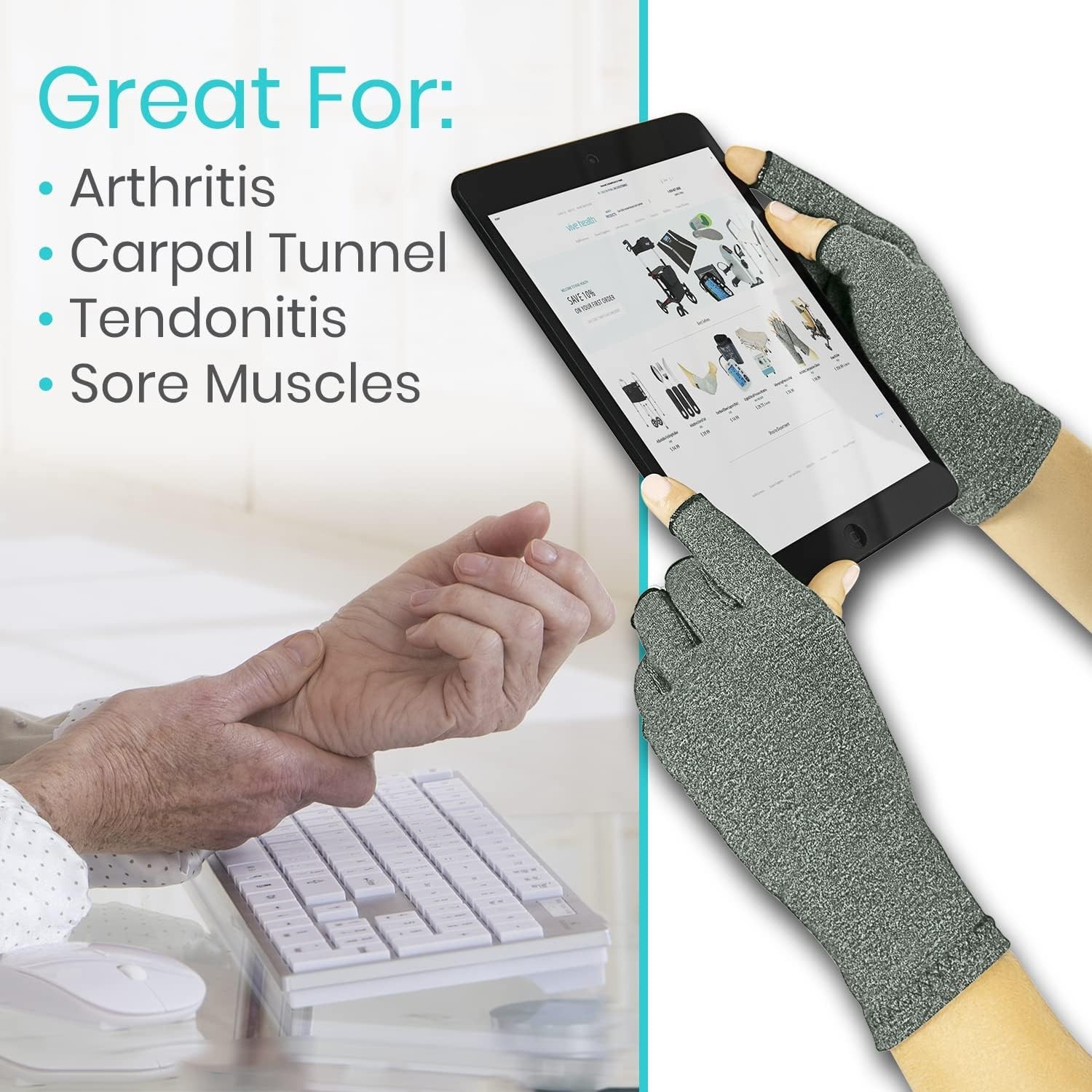 ARTHRITIS RELIEF GLOVES FOR MEN AND WOMEN – COMPRESSION & SUPPORT