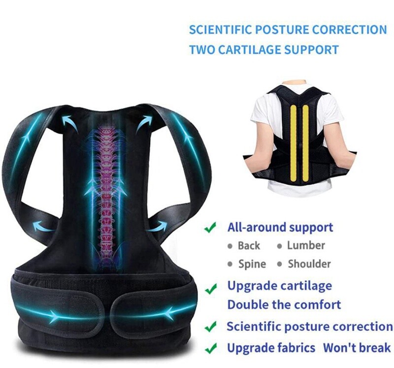 Corrector de Postura Espalda Lumbar Aliviar el dolor de Espalda y Hombro
