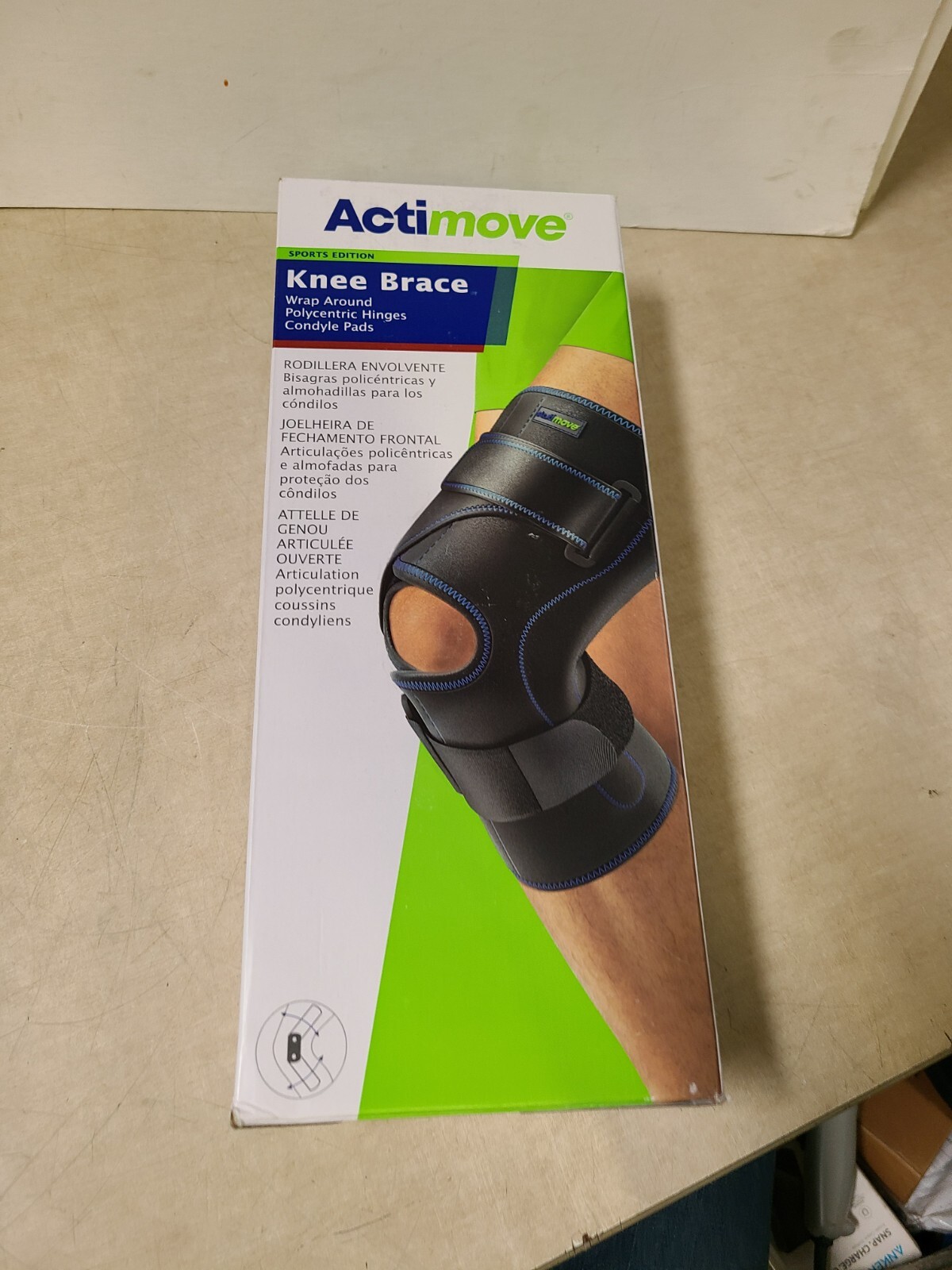 Actimove Knee Brace Wrap Around 2XL Sports Edition Latex Free Black XXL