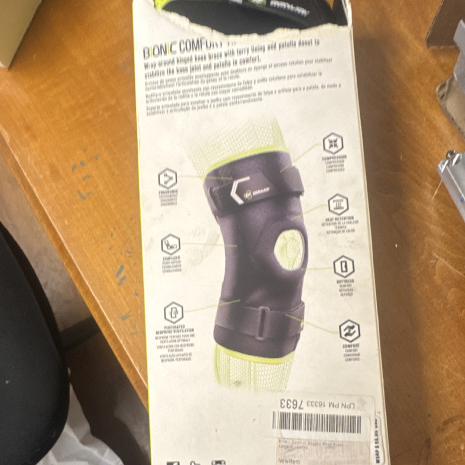 DonJoy Bionic Comfort Hinged Knee Brace Adjustable Neoprene Black S/M