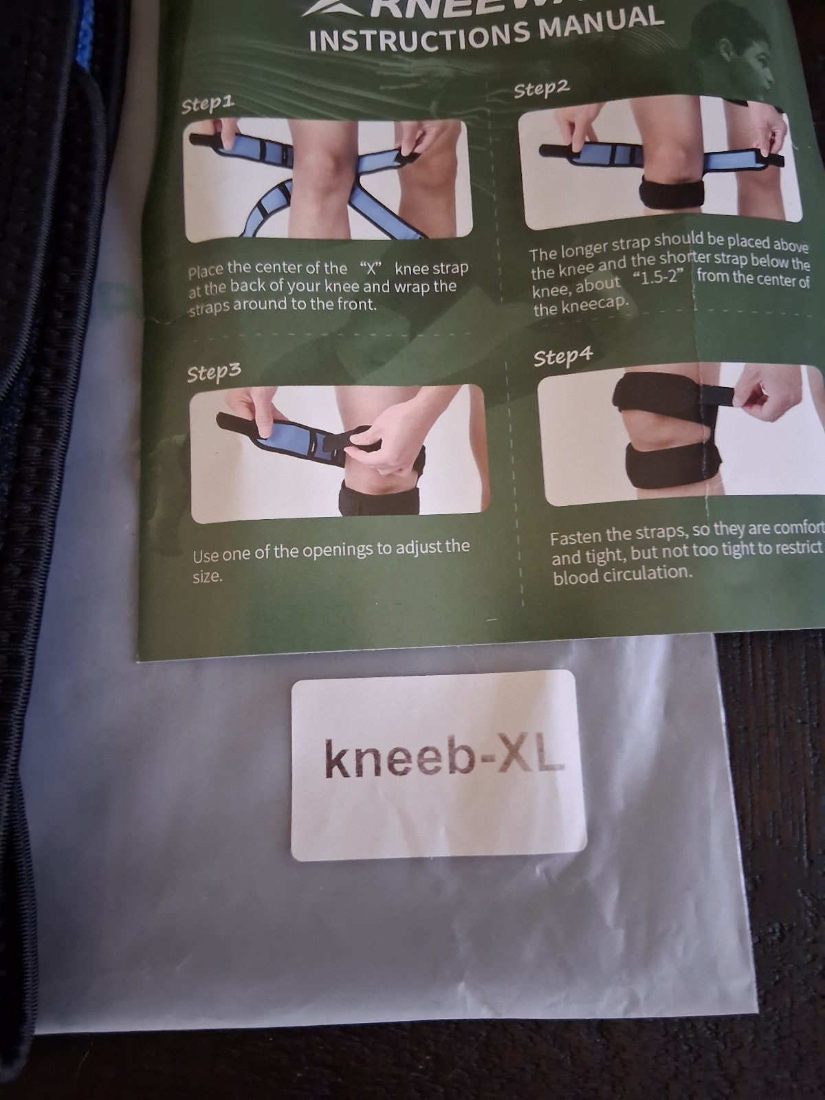 Rare KNEEWARE Adjustable Knee Brace Strap,for Sports & Daily Use SZ XL