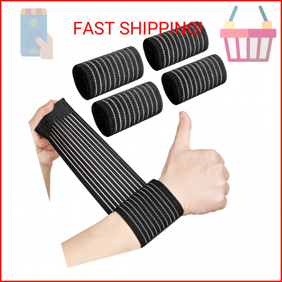 Sumind 4 Pieces Wrist Brace bands Wrist compression strap tennis support wrap Ad