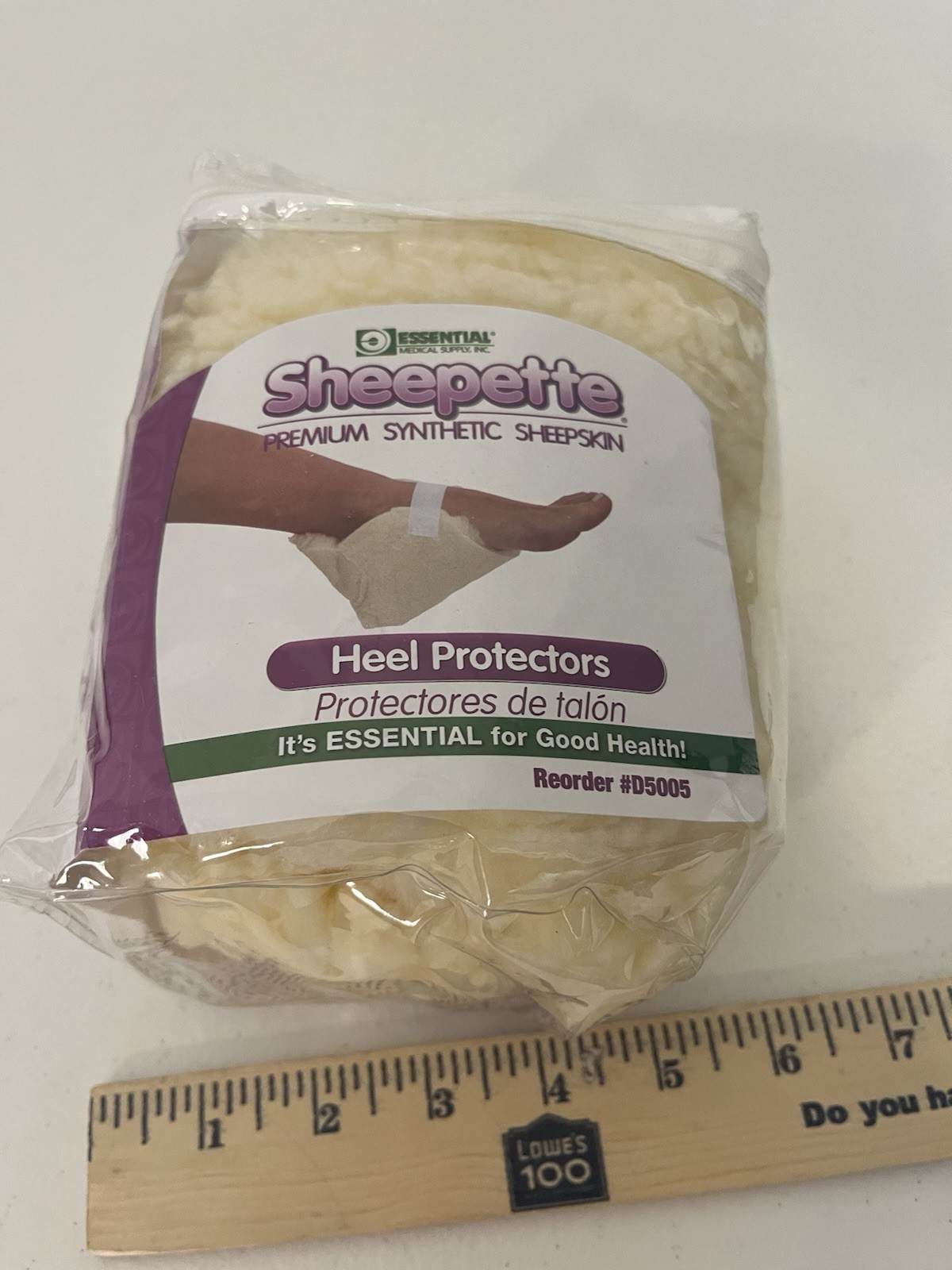 Essential Medical Supply Sheepette Heel Protectors D5005 Synthetic Sheepskin