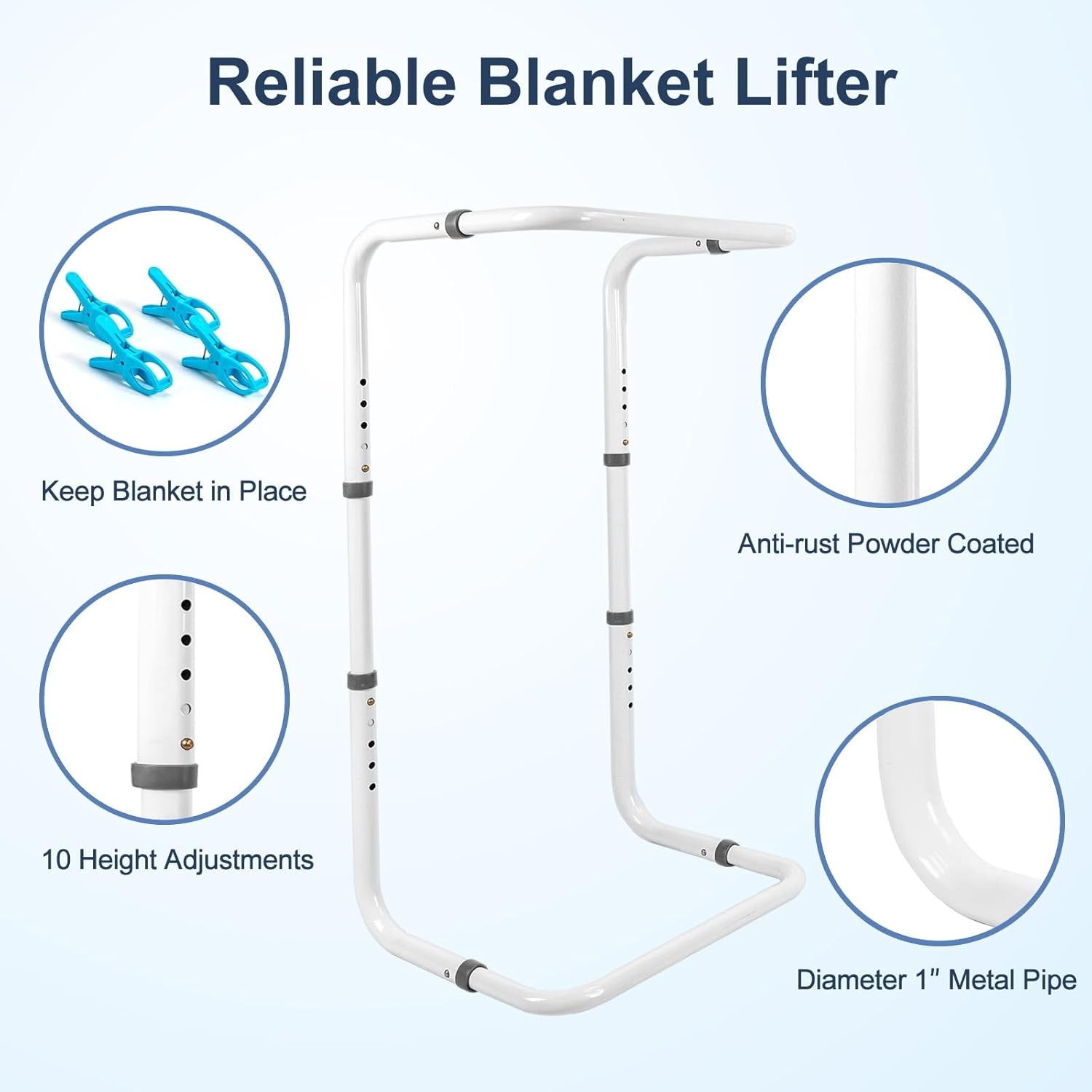 Blanket Lifter Feet Bed Cradle Foot of Bed Adjustable Height Blanket Lift Bar