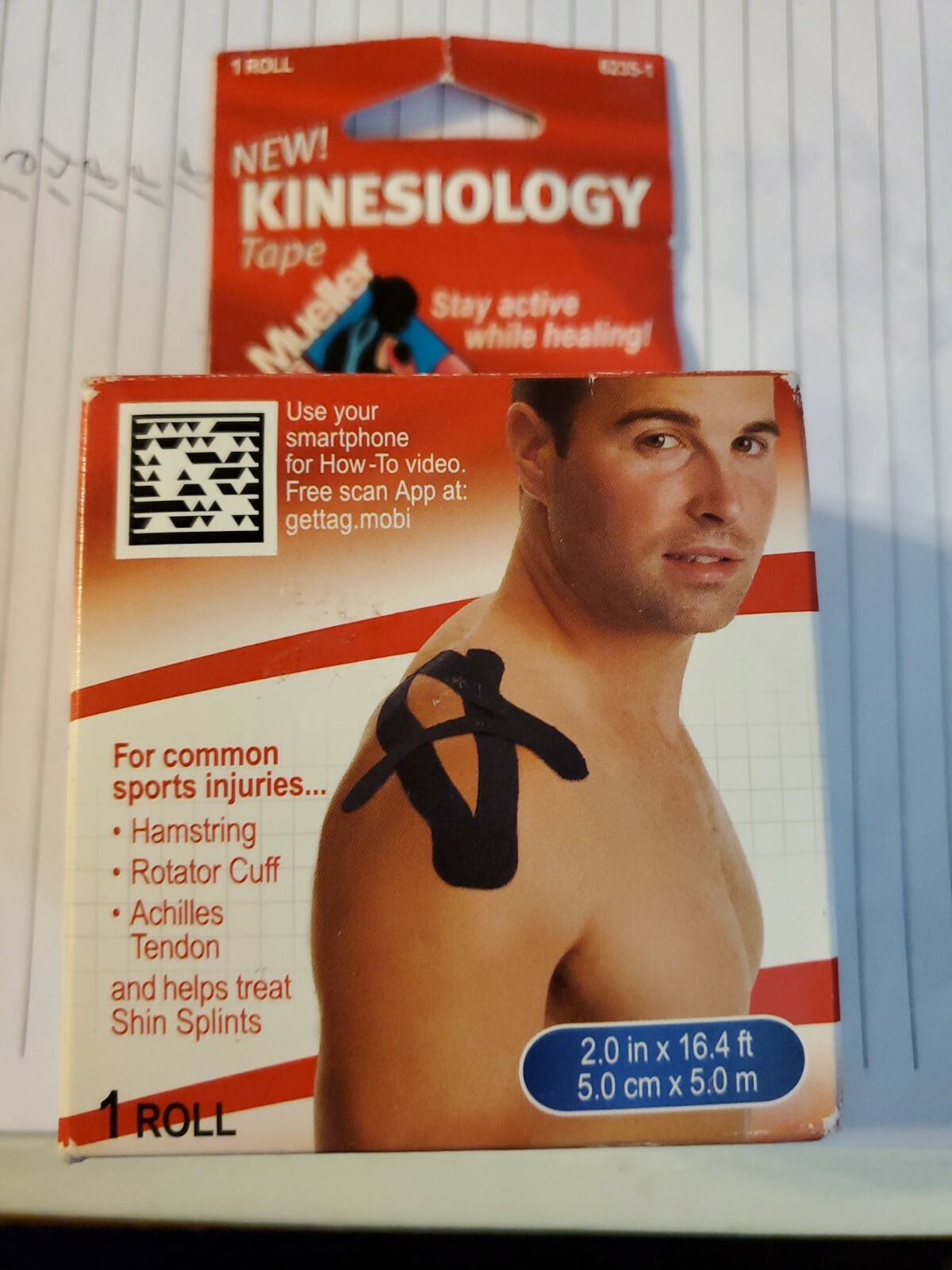 new Mueller Sports Medicine Kinesiology Tape, Black, 2 Inches X 16.4 Feet Roll
