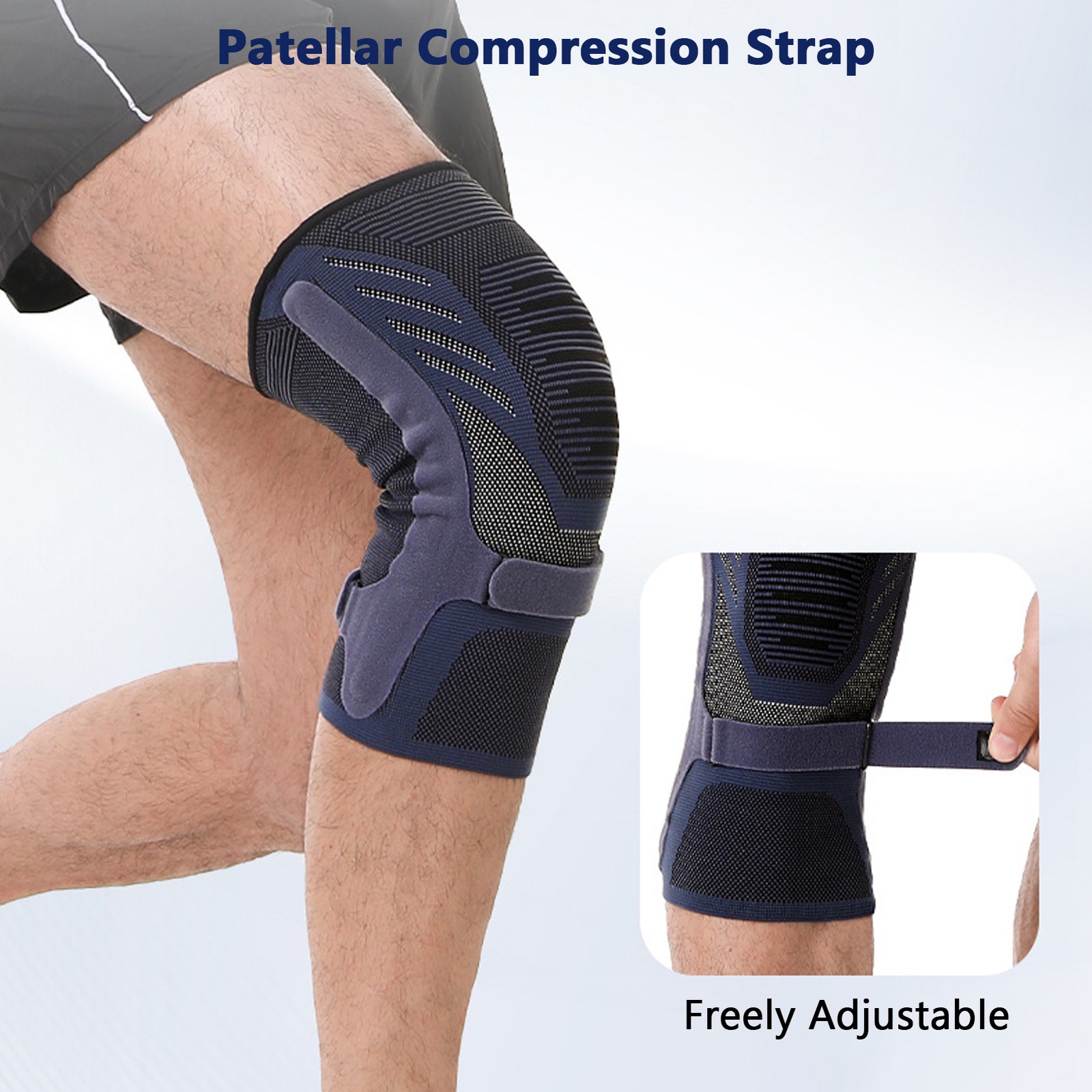 Breathable Compression Knee Brace With Dual-Side Spring Stabilizers For Run VFLT