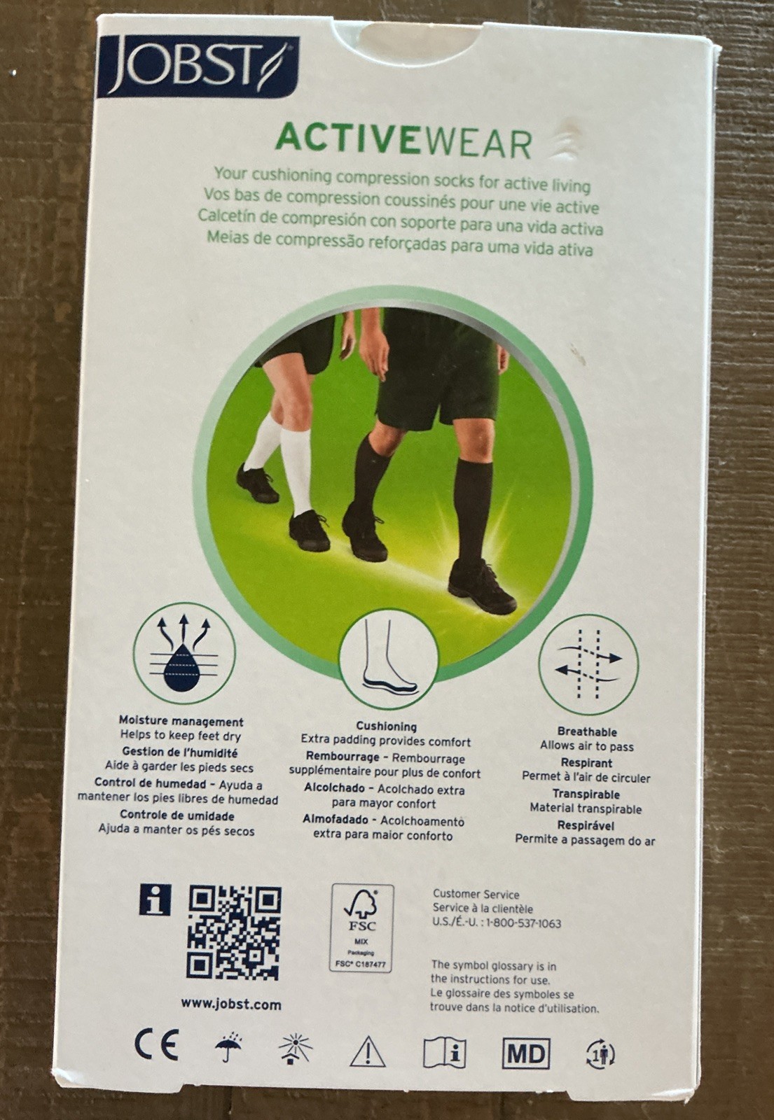 NEW Jobst ActiveWear 20-30 mmHg Firm Compression L Black Knee Highs Stocking