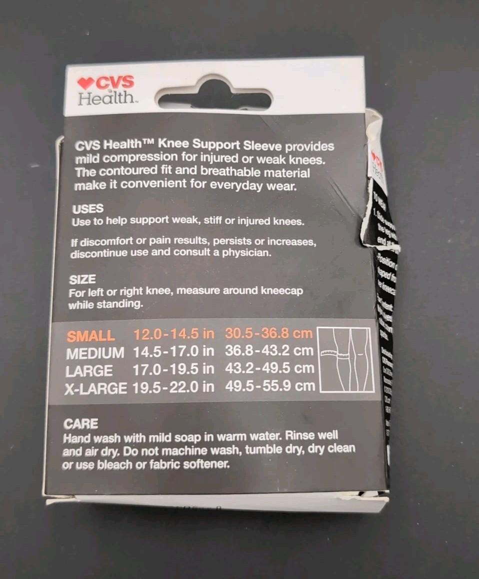 KNEE SUPPORT SLEEVE MILD COMPRESSION-CVS HEATH (SIZE Small)