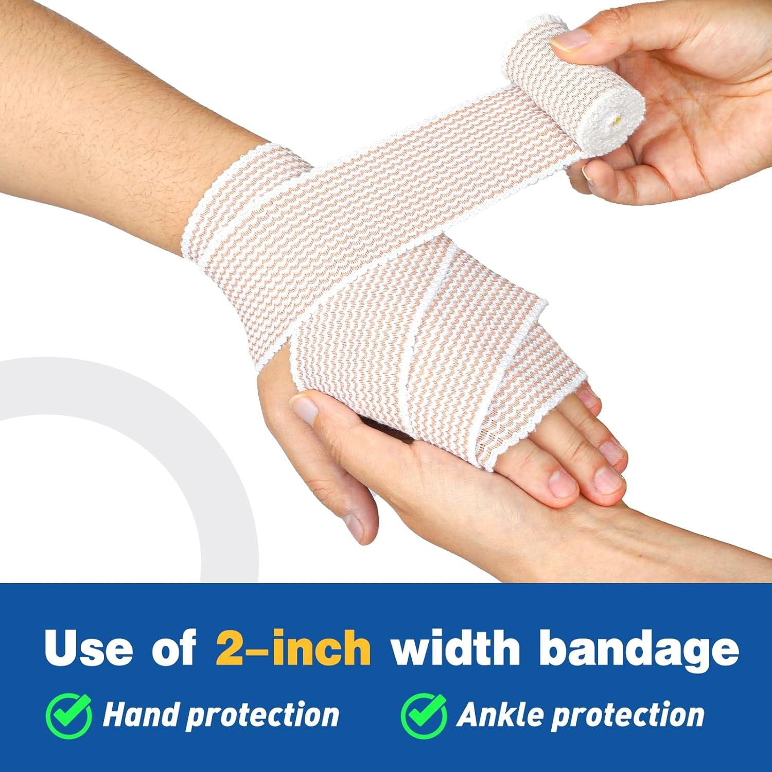 Premium 4 Pack Elastic Compression Bandage Wraps Latex-Free for Legs & Body