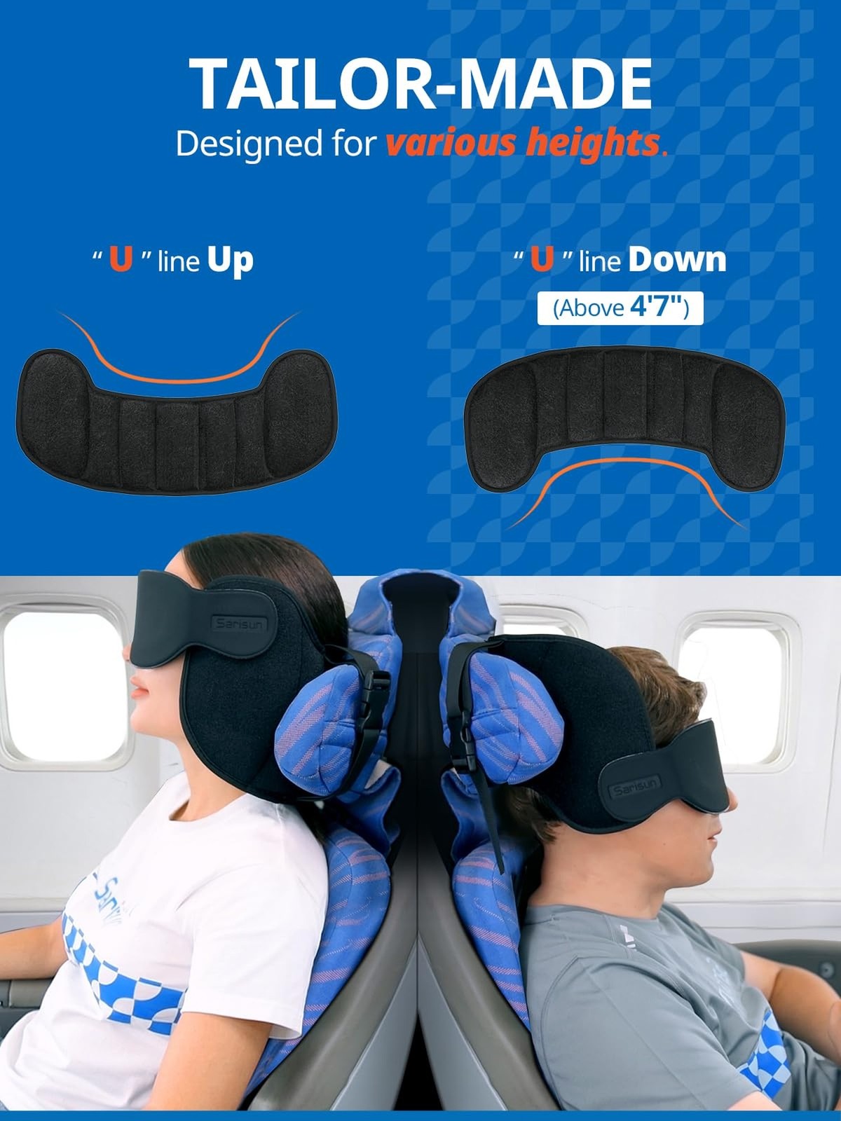 Travel Pillow, Upgrade Airplane Pillow for Long Flight, 360° Support Headre
