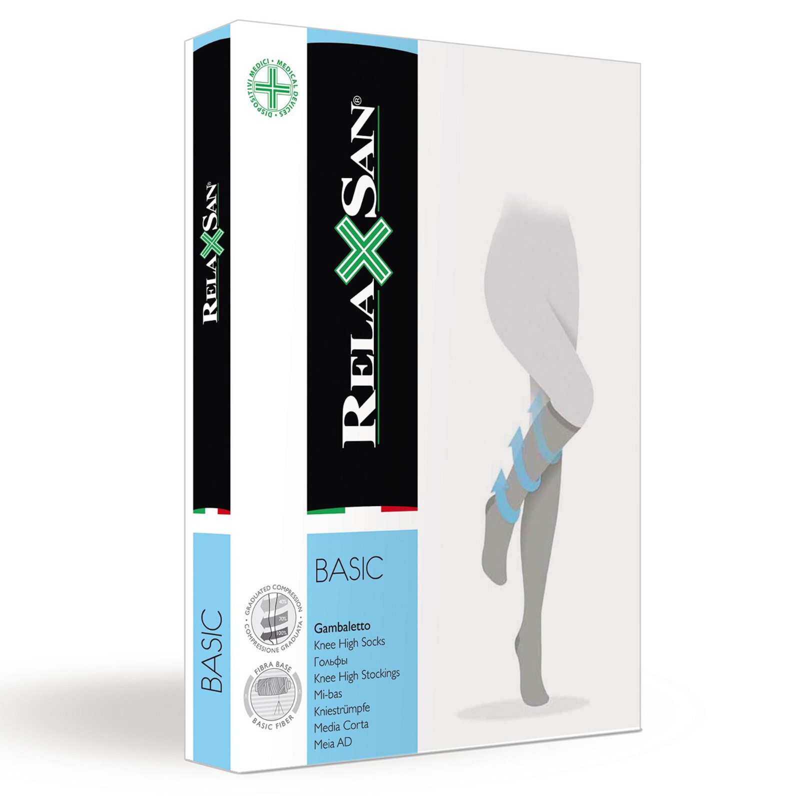 RelaxSan 950A compression socks 280 denier open-toe knee high socks 22-27 mmHg