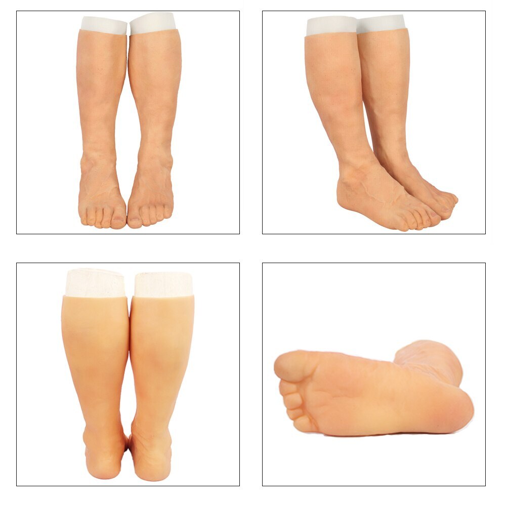 Skin Artificial Silicone Prosthesis Foot Sleeve Leg Cover Scars Highly Simulated