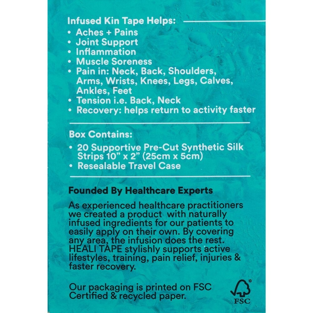 2 PACK Heali Pro Tape Infused with Magnesium & Menthol, Blue