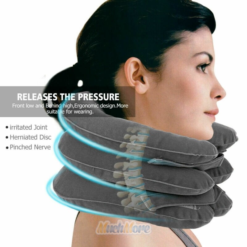 2024 Air Inflatable Pillow Cervical Neck Head Pain Traction Support Brace Device