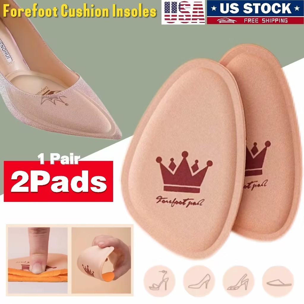 One Pair of Non-Slip Crown Fore-foot Pads – Pain Relief Half-Insoles for Women’s
