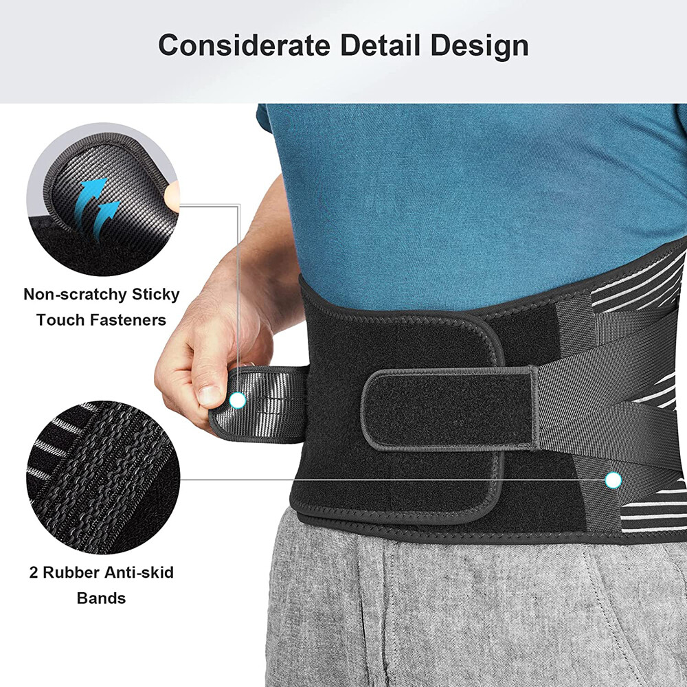 Adjustable Lower Back Brace Lumbar Support Waist Belt for Sciatica Pain Relief