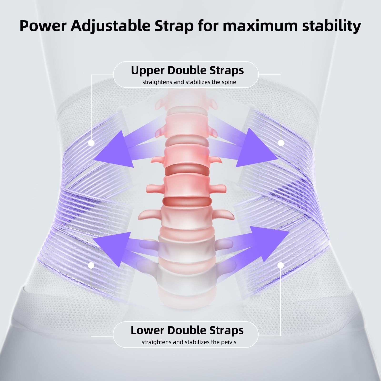 Lower Back Support Brace for Pain Relief, 3D Knitted Fabric, Lumbar Pad, Sciatic