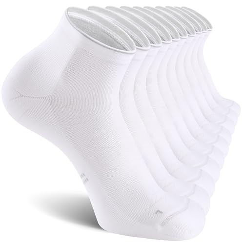 2/5 Pairs Ankle Compression Socks for Men and Large-X-Large White (5 Pairs)