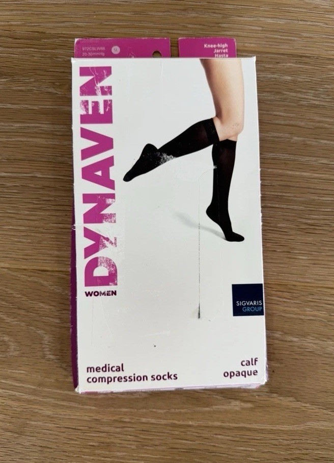Dynaven Closed Toe Knee High Compression Stockings Small SL 20-30 Mmhg Beige Tan