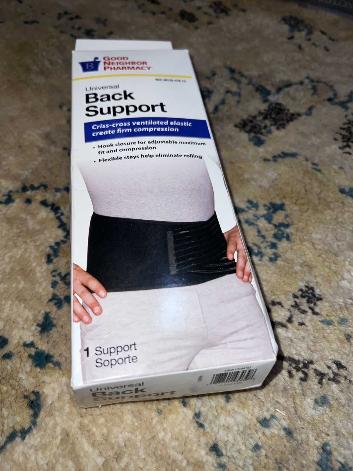 Good Neighbor Pharmacy Universal Adjustable Back Support Brace One Size 24 to 46