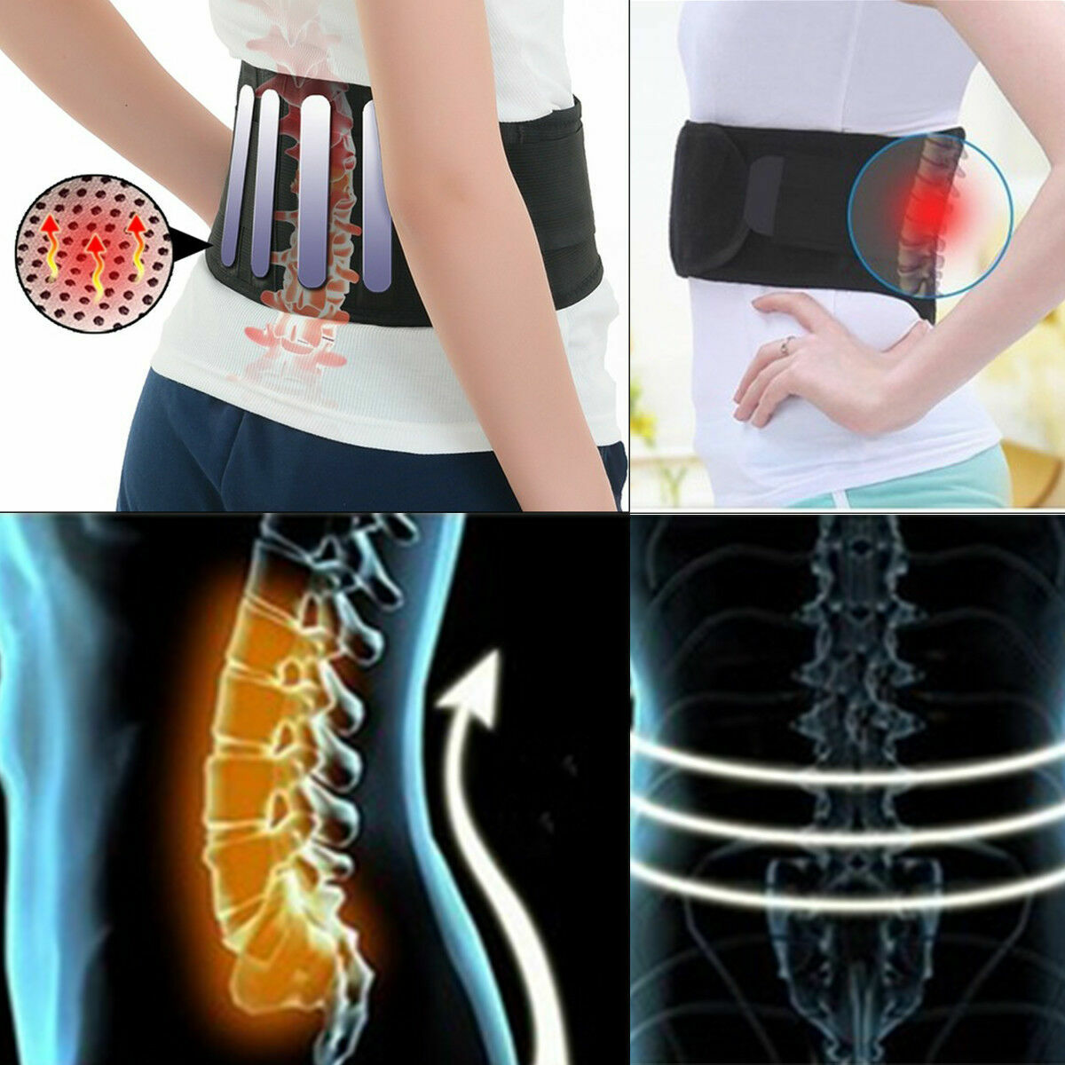 Self-Heating Magnetic Therapy / Back Brace Support / Adjustable Pain Relief Wrap