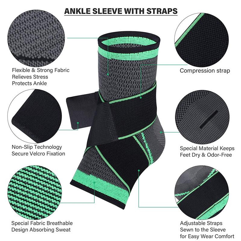 Ankle Support Brace Compression Adjustable Heel Stabilizer Foot Protector Strap