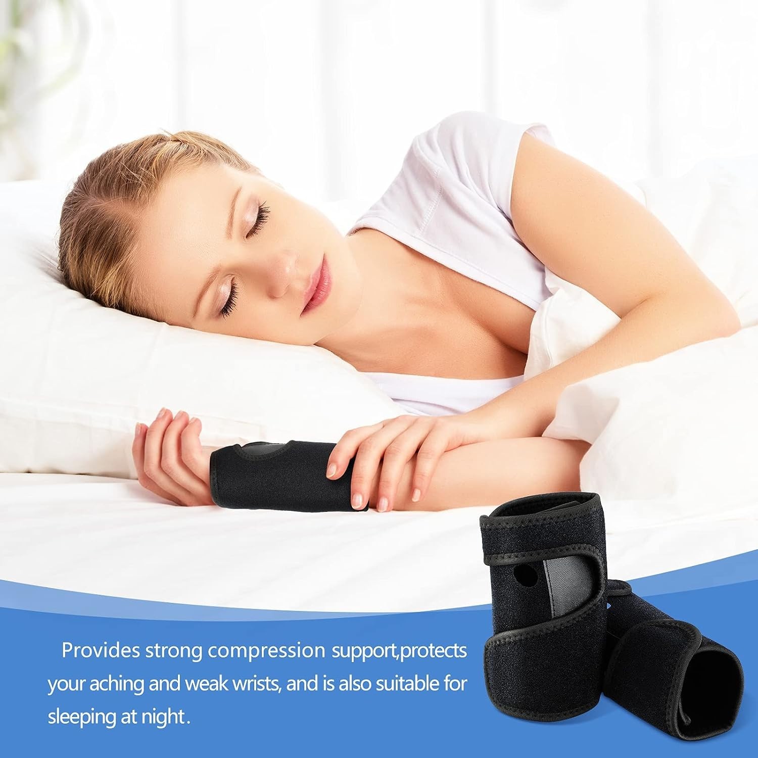 2 Pcs Wrist Brace for Carpal Tunnel Night Sleep Support Adjustable Wrist Spli…