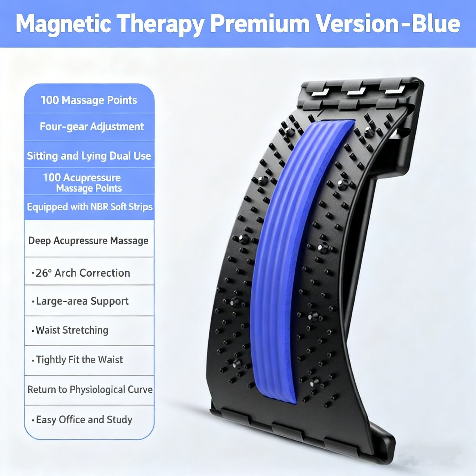 Back Stretcher Spine Board Pain Relief Lumbar Support Corrector Adjustable Ortho