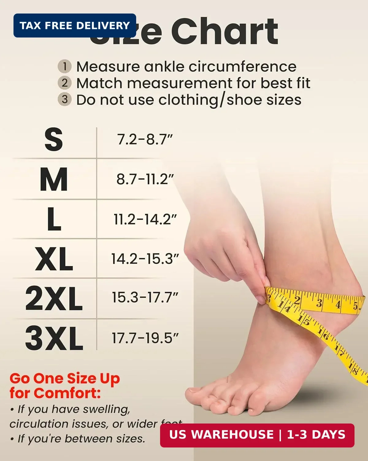 KEMFORD Ankle Compression Sleeve – 1-Pair, Plantar Fasciitis Braces – Open Toe C