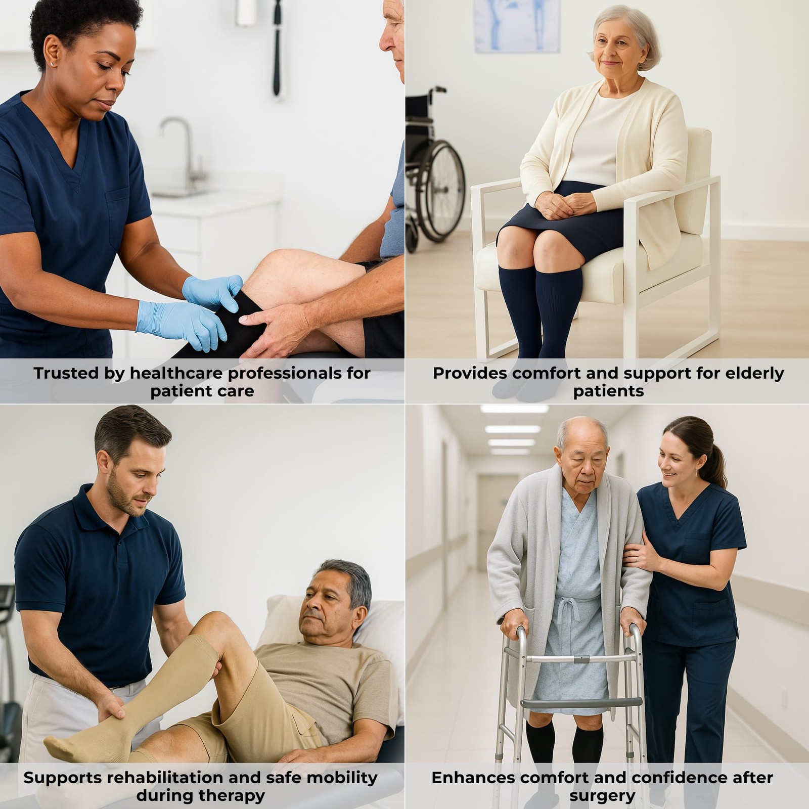 ABSOLUTE SUPPORT Opaque Medical Compression Socks 20–30 mmHg 2X-Large, Black