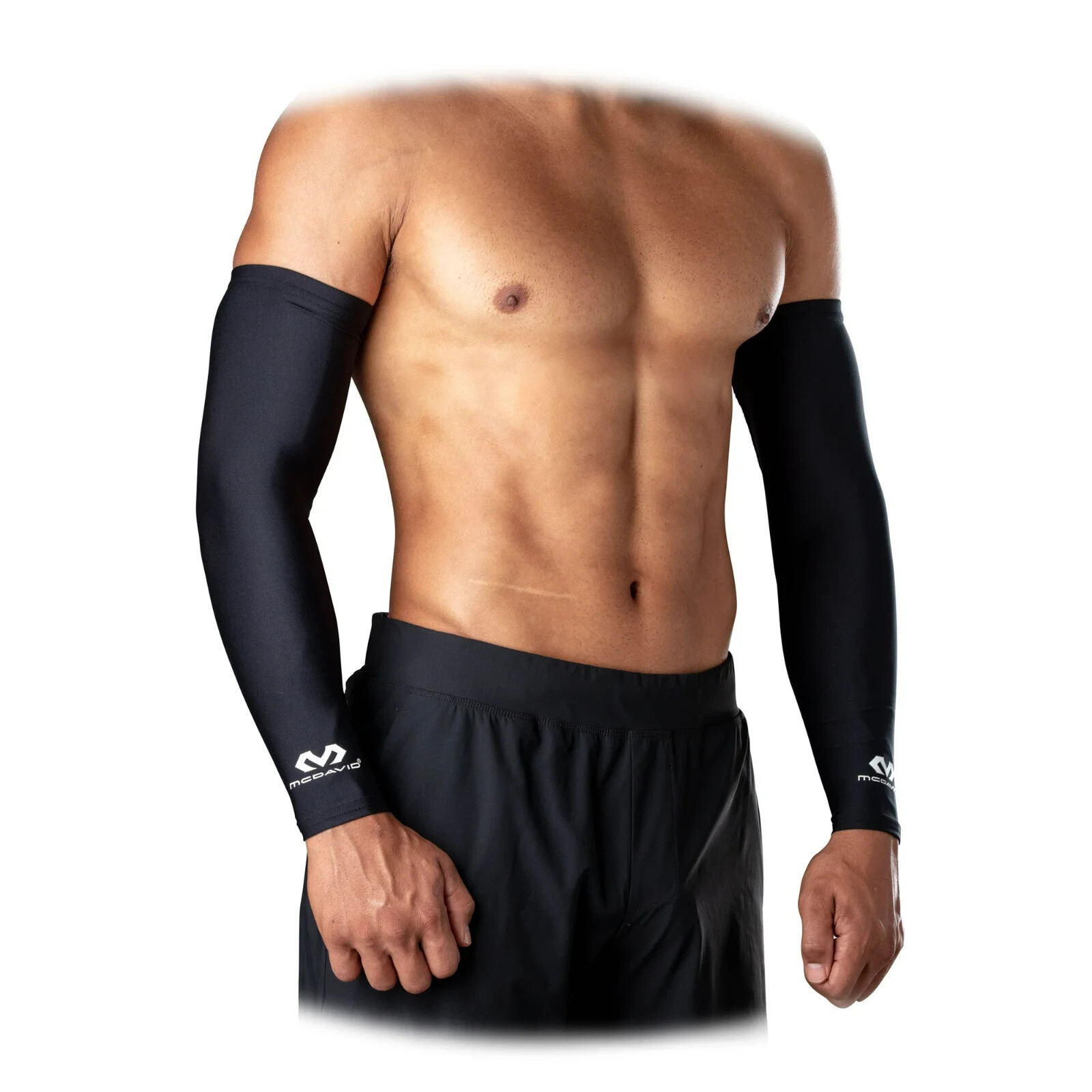 McDavid Sport Polyester Compression Arm Sleeve Pair Black, Adult S-M, New ✔️