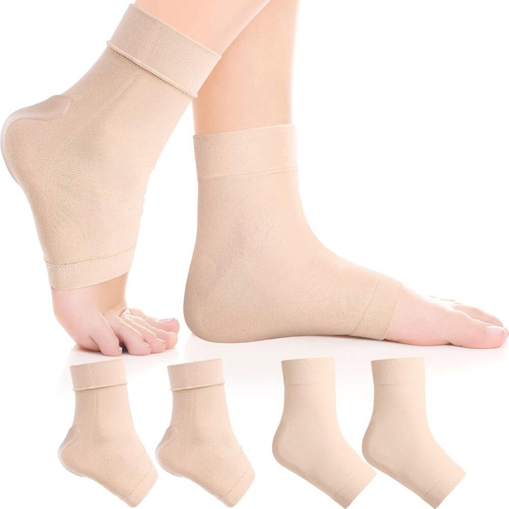 1-3pairs Heel Protector Heel Gel Sleeve Heel Compression Gel Sleeve Tendon Heel