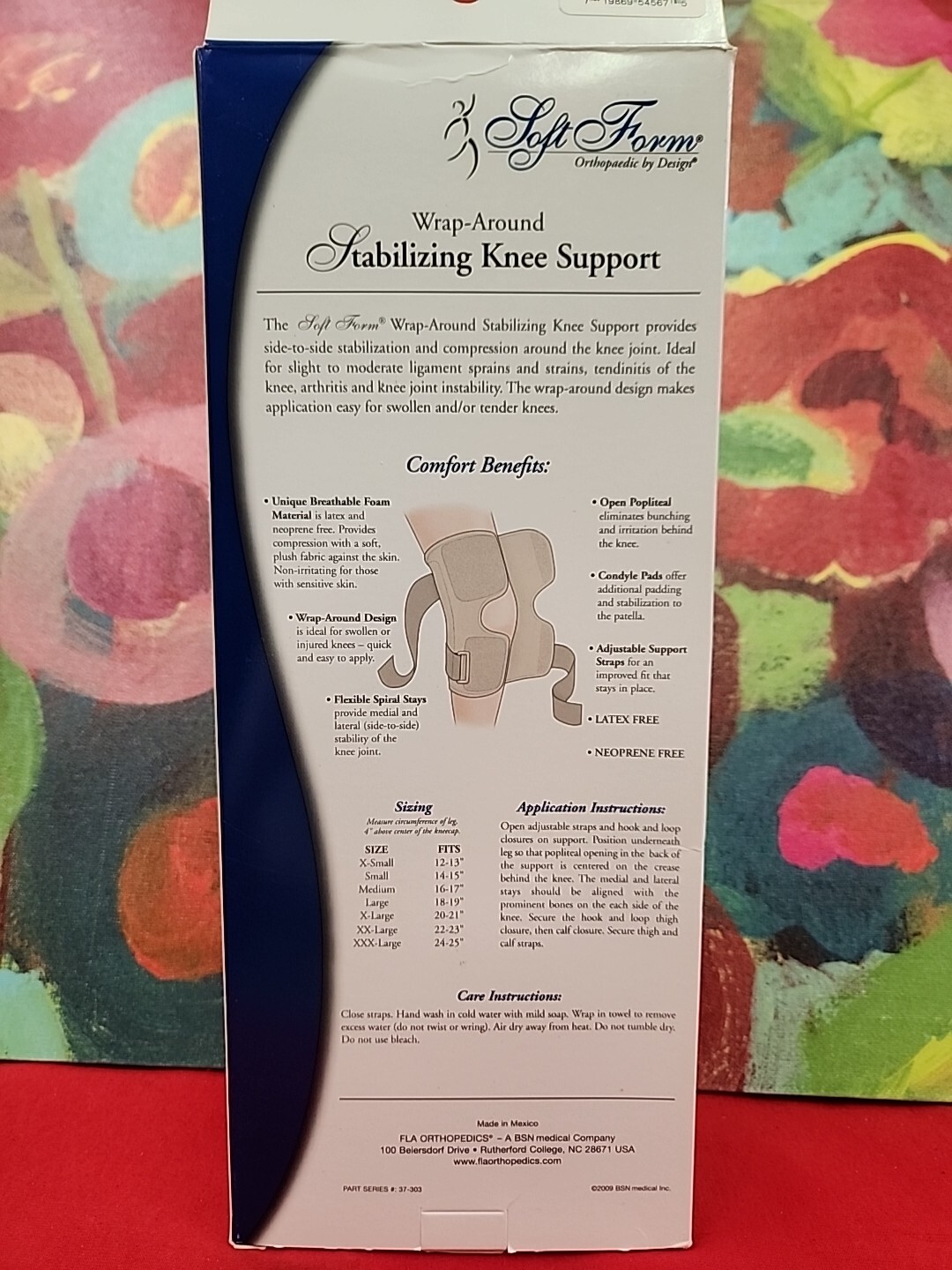 FLA Soft Form Wrap Around Stabilizing Knee Support, Beige, Medium New In Box