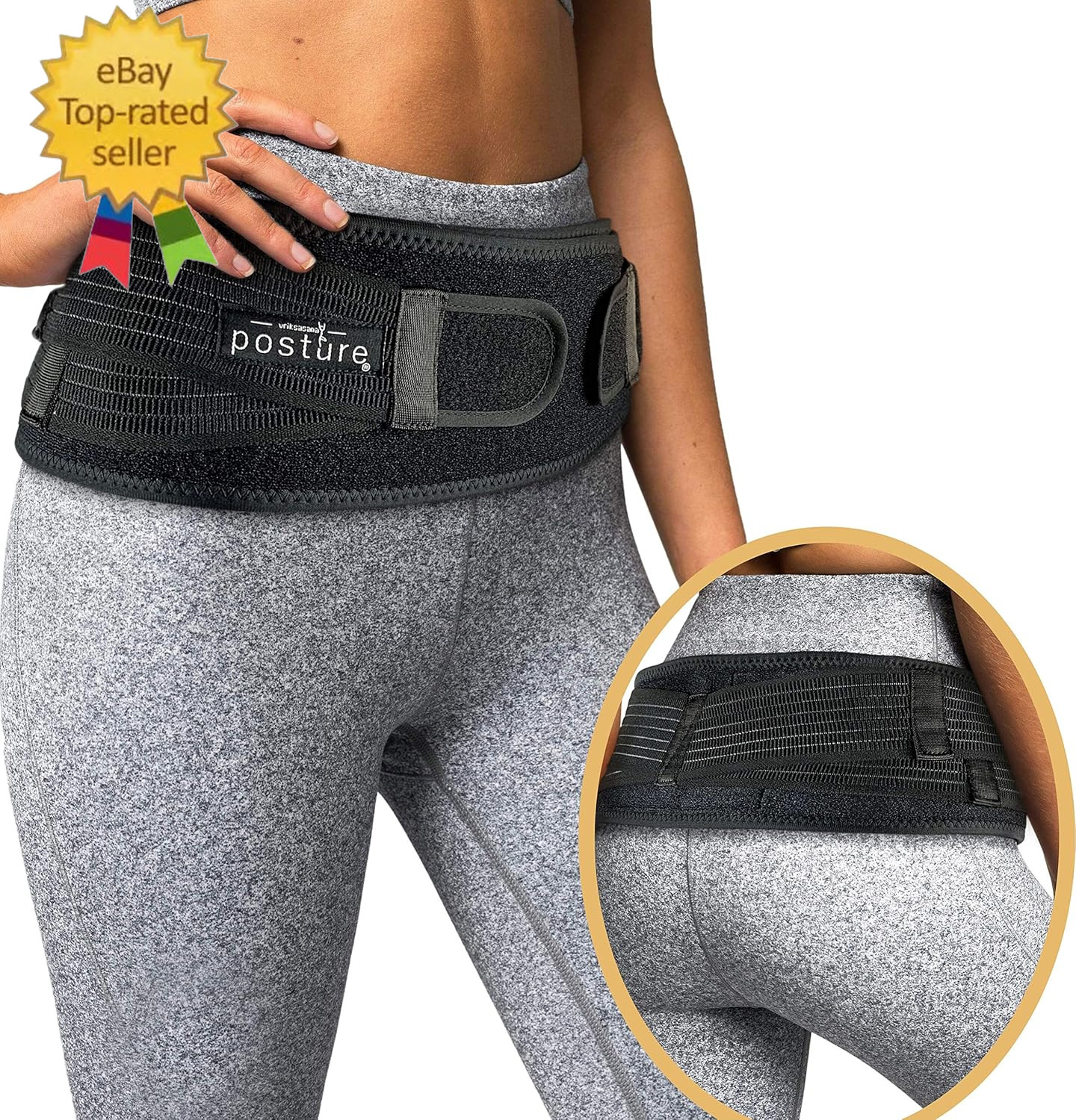 Sacroiliac Hip Belt for Women and Men That Alleviates Sciatic, Pelvic, Lower Bac