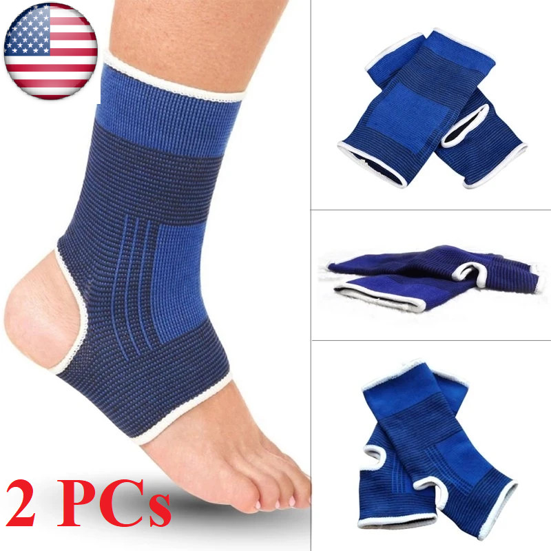 2Pcs Ankle Support Brace Compression Adjustable Stabilizer Foot Protector Strap