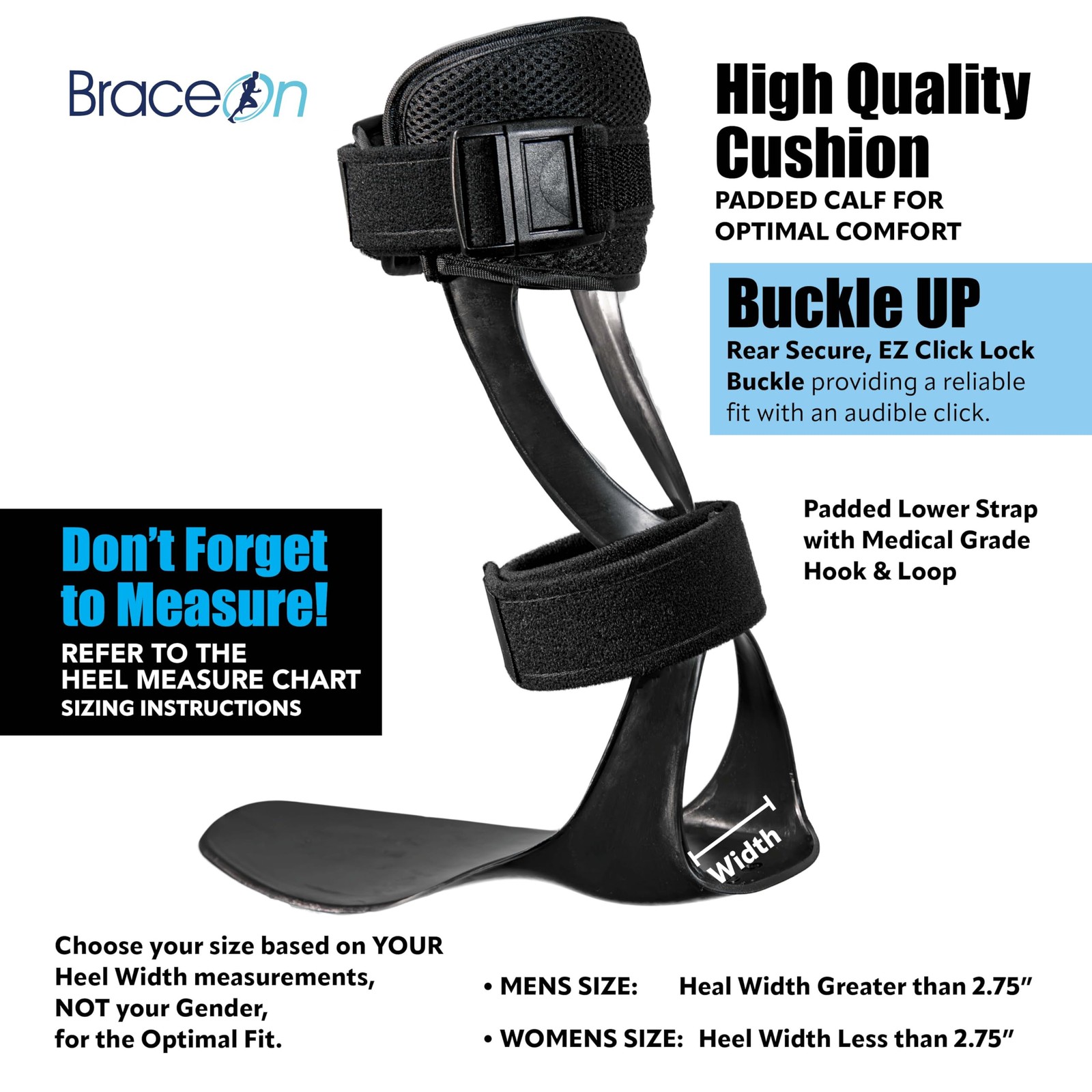 AFO S-Type – Drop Foot Stabilizer, Moldable, Trimmable, Lightweight Polyethylene