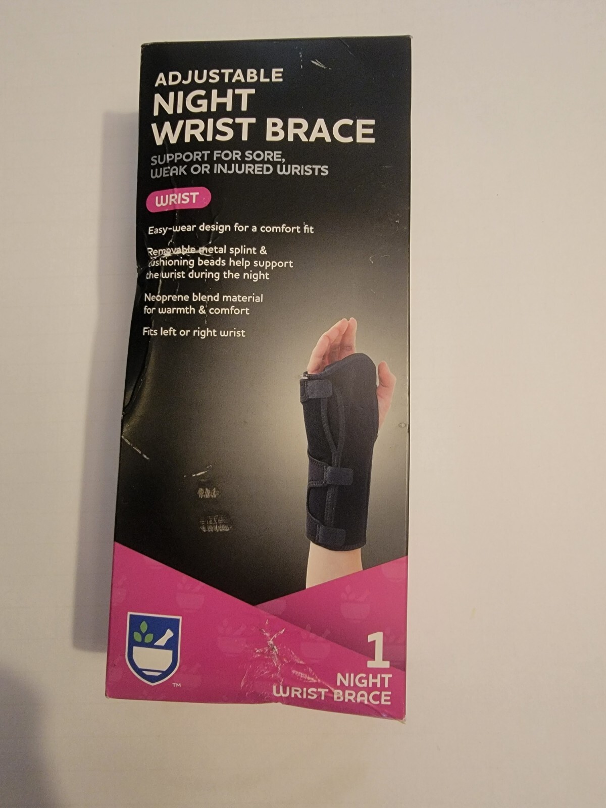 Adjustable Night Wrist Brace Fits Left or Right. Rite Aid