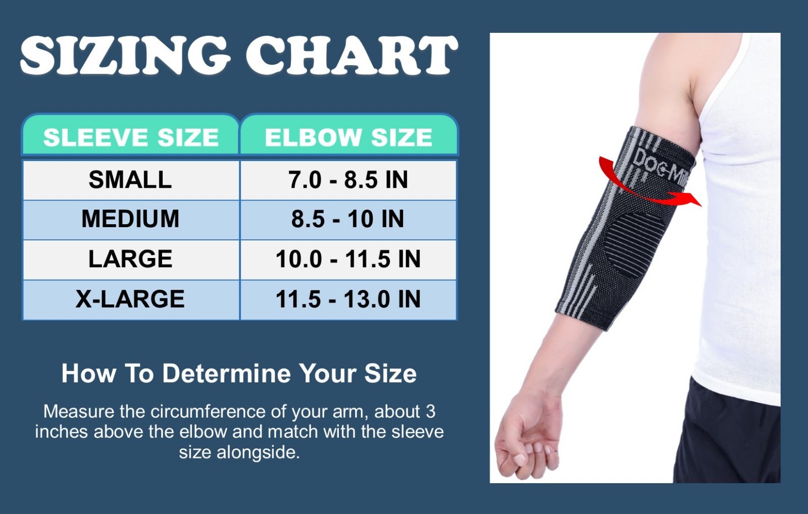 Doc Miller Elbow Compression Brace Sleeve Arm & Elbow Support Pain Relief GRAY
