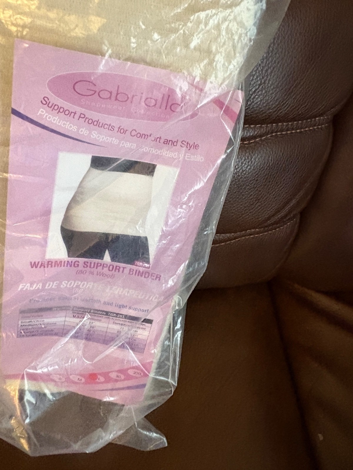 Gabrialla Warming Support Belt (80% Wool) Size L
