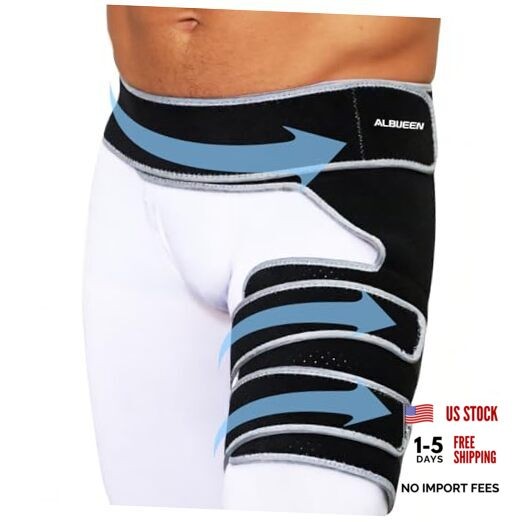 Hip Brace for Women and Men, Adjustable Hip Support Brace with Groin Pull Left
