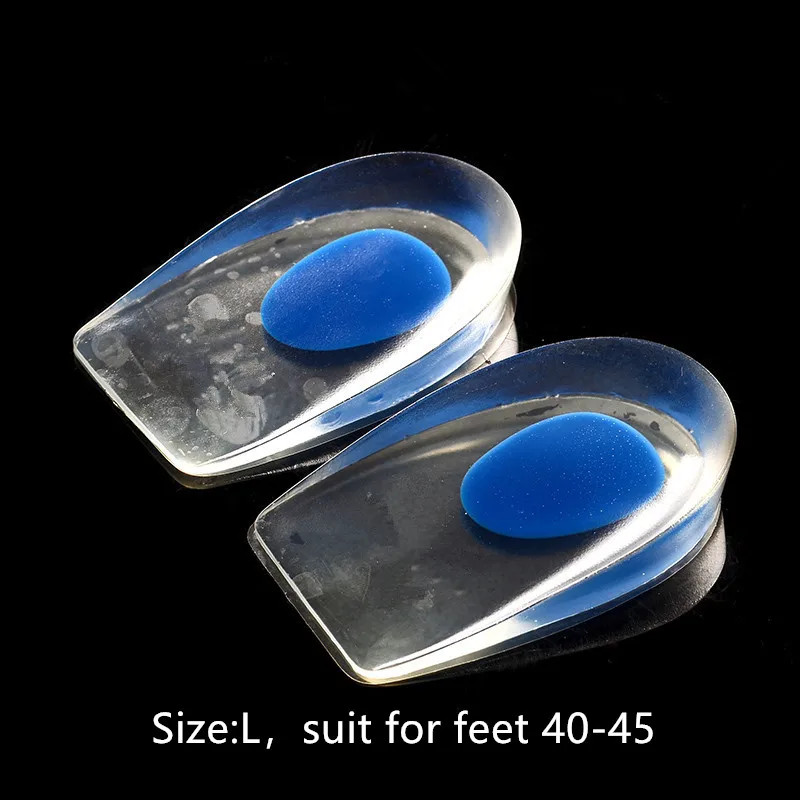 1 Pair Men Women Silicon Gel Heel Cushion Insoles Soles Relieve Foot Pain Protec