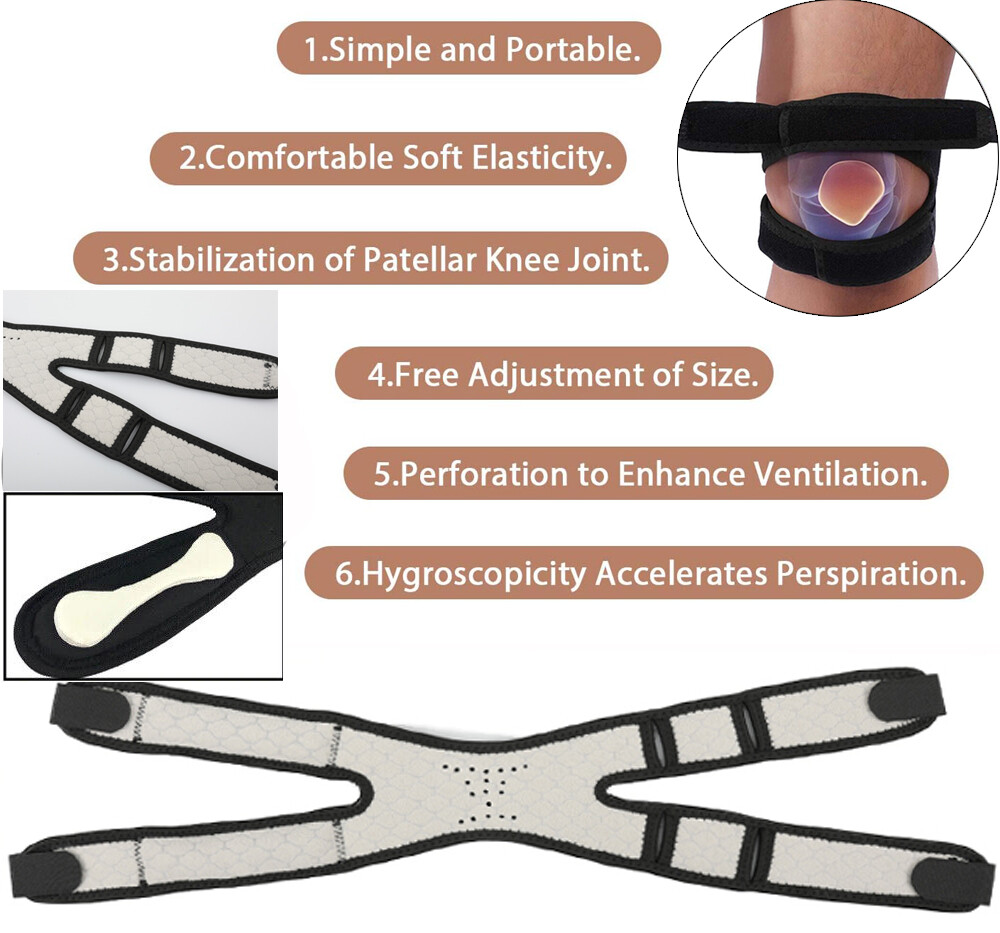 Knee Strap Brace Support Patella Stabilizer Sports Squats Arthritis Pain Relief